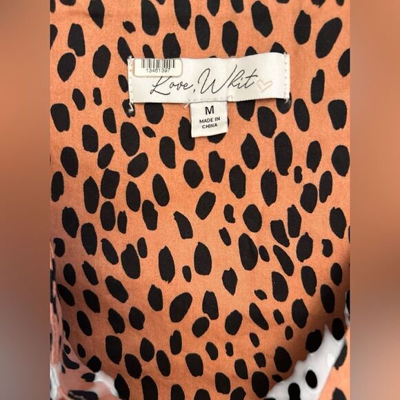 Love Whit Polka Dot Cotton Midi Dress Size Medium - Picture 7 of 7